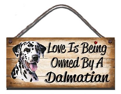 Birthday Occasion Dalmatian Wooden Funny Sign Wall Plaque Gift Present Love is Being Owned by A Dalmation