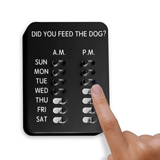 DID YOU FEED THE DOG? - Dog Feeding Reminder, The Original Feed Dog Reminder, Mountable Dog Fed Sign, Pet Feeding Reminder Kit with Magnets & Adhesives, Black