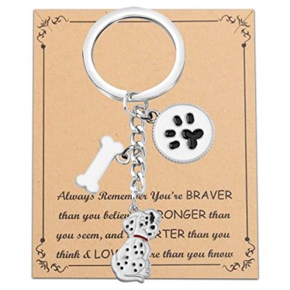 ENSIANTH Dalmatian Dog Gifts Keychain Dalmatian Lover Gifts Dalmatian Owners Gifts Dalmatian Dog Key Ring Puppy Dog Rescue Gifts (ky) (Dalmatian Keychain s)