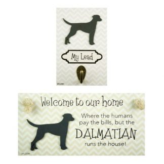 Splosh Dalmatian Precious Pet Collection. Wooden Dog Lead Hook & Dog Plaque, Dog Accessories Set. Dog Leads Holder Wall Decor & Dog Breed House Sign. Dog Personalised Gifts & Home Decor.
