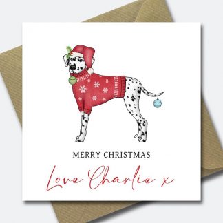 Personalised Dalmatian Christmas Card - Personalised dog Christmas card - Christmas card from the dog - Doggy Mum Dad Xmas Card