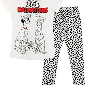 Womens Ex High Street Brand 101 Dalmations Cotton Pyjamas Ladies Disney Lounge Wear Set